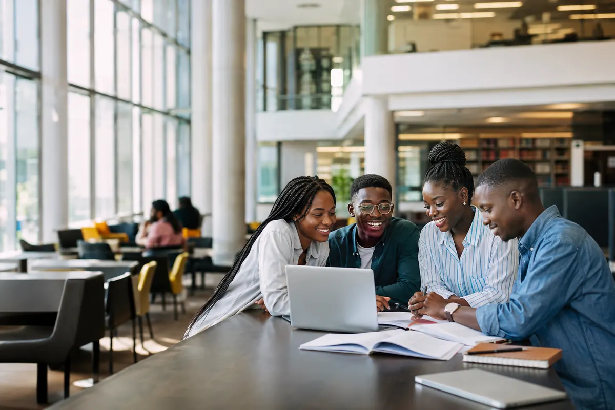 Students studying together